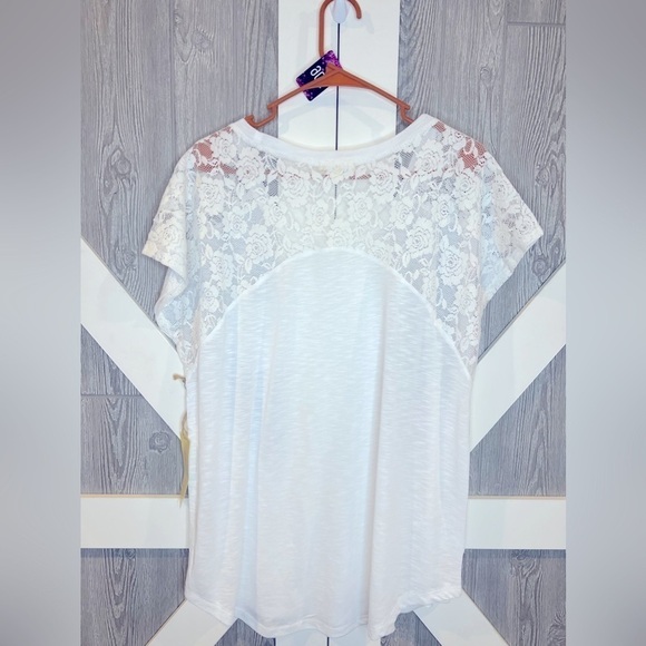 B3.07 NWT Paper + Tee Lace Heathered Blouse Plus Size 1X - Picture 5 of 6